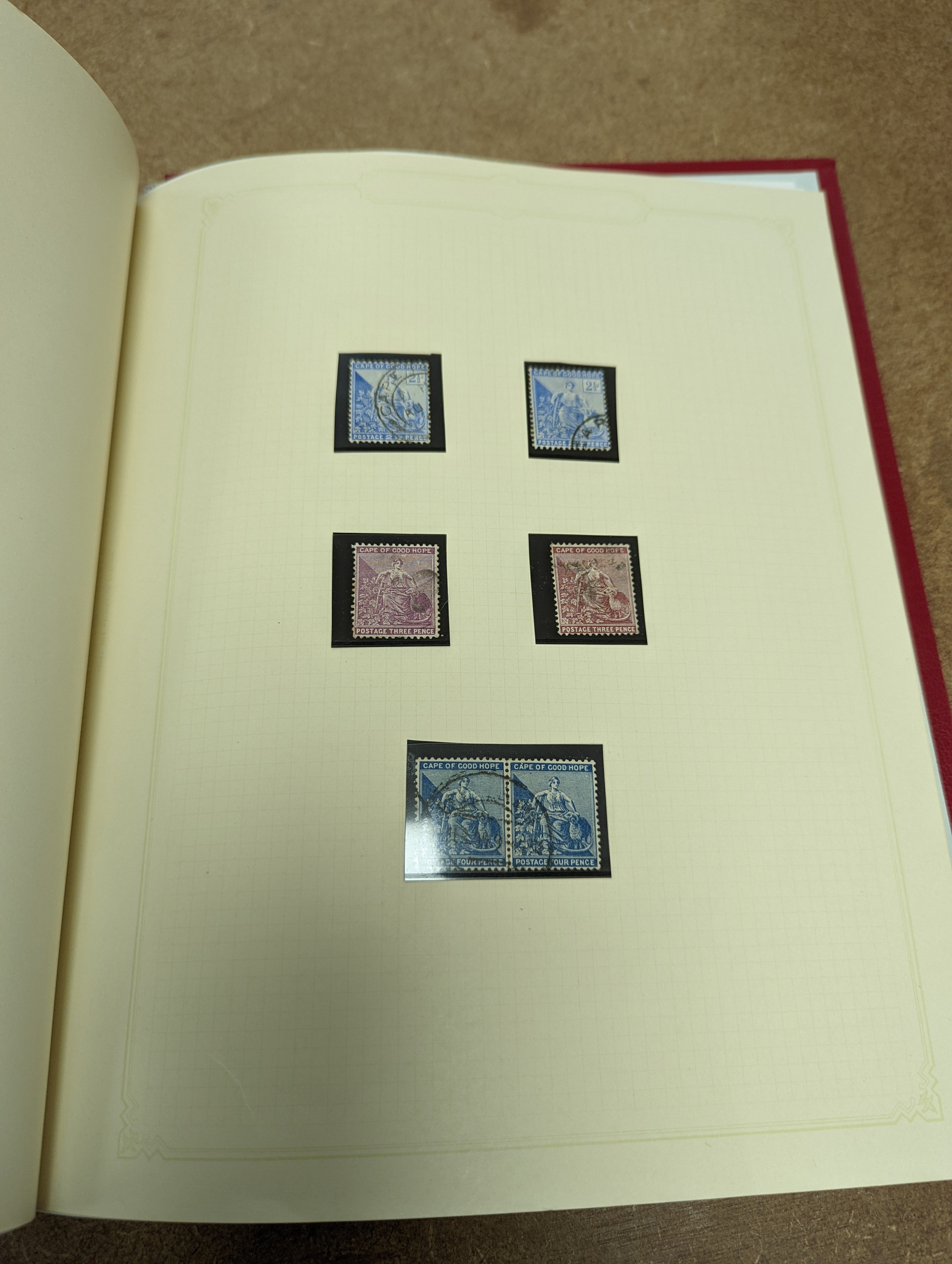 Cape of Good Hope - fine collection in 2 albums and stock book from 1853 1d used pair, 4d block of three used (and certificate), 1859 1sh dark green mint pair, 1861 1d woodblock used (sg 13a), 1863-64 1d, 4d and 6d mint